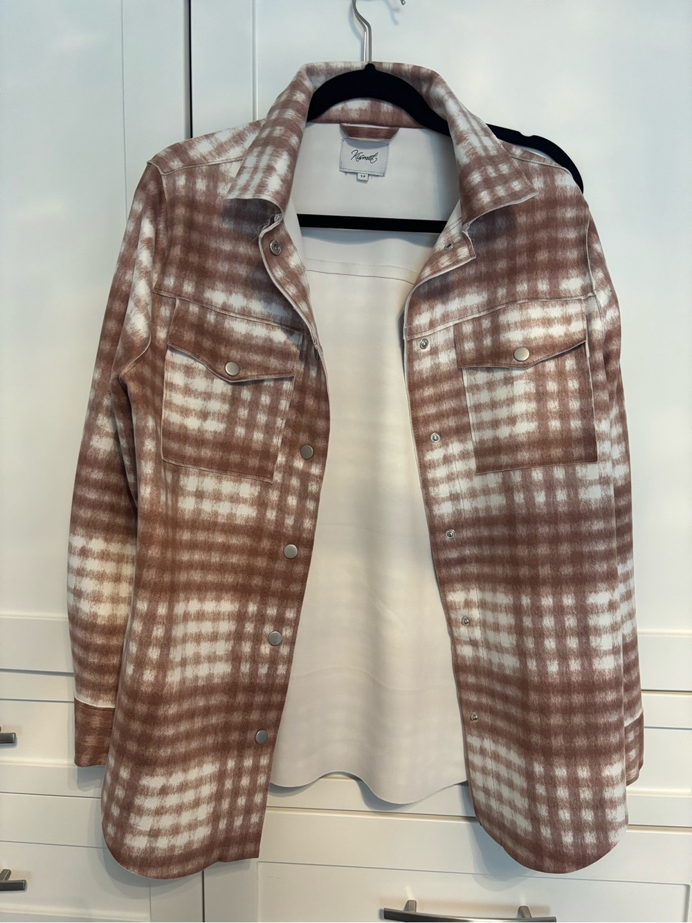 Kismet Plaid Utility Jacket - Cream & Brown